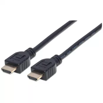 Manhattan HDMI 4K@60Hz kaabel Ethernetiga - CL3 reitinguga, 3 m, sobib seinasiseseks kasutamiseks, kõikideks 4K ja 1080p/HD kasutusteks - uuendamiseks või tuleviku valmisolekuks, isane-isanele, must, Ultra HD 4k x 2k, eluaegne garantii, Premium High Speed