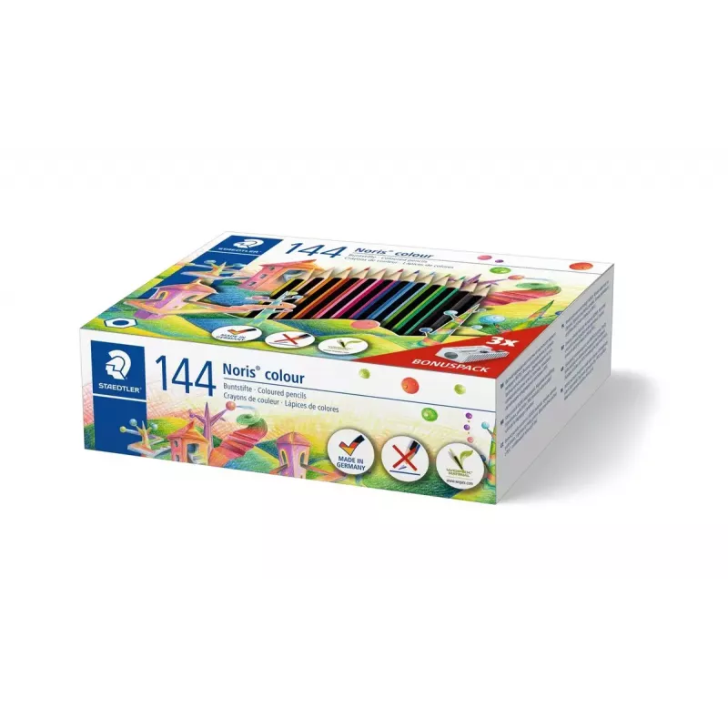 Vesivärvipliiatsid Staedtler Noris colour 185 — 144 tk, assortii 12 värvi