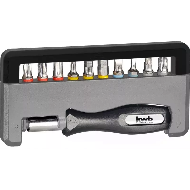 Kruvikeeramisotsakute komplekt KWB Industrial Steel Standard Handy Bit Box