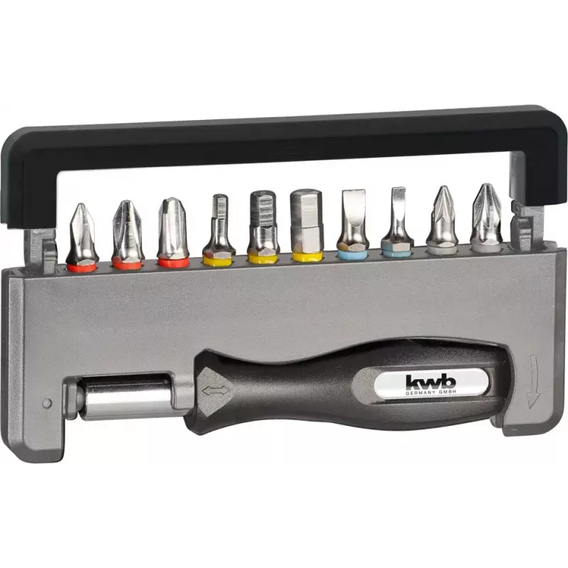 Kruvikeeramisotsakute komplekt KWB Industrial Steel Standard Handy Bit Box