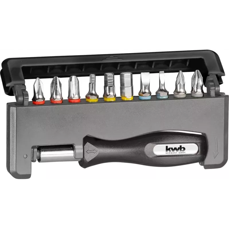 Kruvikeeramisotsakute komplekt KWB Industrial Steel Standard Handy Bit Box