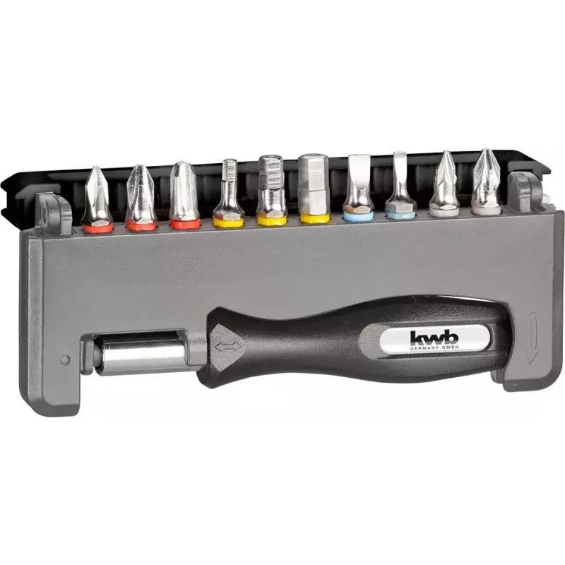 Kruvikeeramisotsakute komplekt KWB Industrial Steel Standard Handy Bit Box