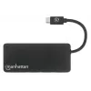 Manhattan USB-C dokk/jaotur kaardilugejaga, pordid (x3): USB-A (x3), 5 Gbps (USB 3.2 Gen1 ehk USB 3.0), välist toiteallikat pole vaja, universaalne kõigile seadmetele, SuperSpeed USB, must, kolmeaastane garantii
