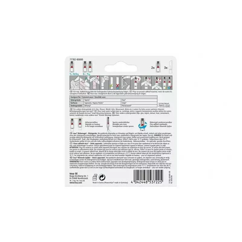 Utility hook TESA 77782 Indoor Red Valge 2 tk