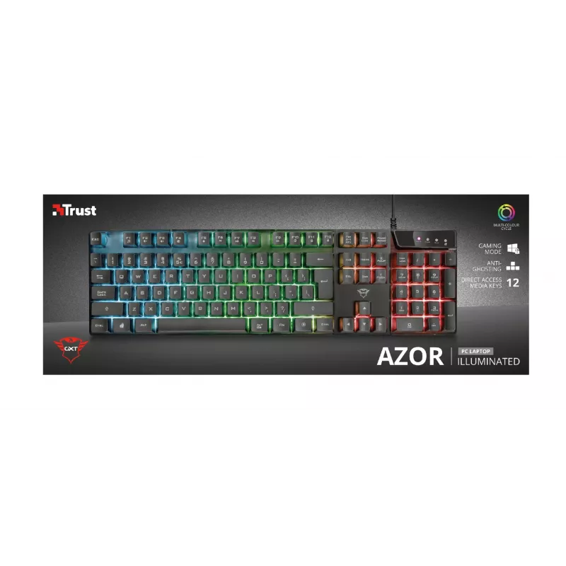 Trust GXT 835 Azor klaviatuur Gaming USB German Must