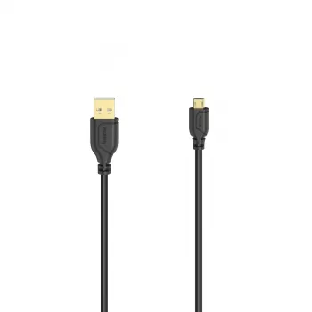 Hama Flexi-õhuke USB-kaabel USB 2.0 0,75 m Micro-USB A USB A Must