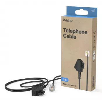 Hama 00300045 telefonikaabel 3 m Must