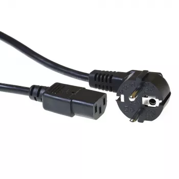 ACT Powercord toitejuhe CEE 7/7 isane (nurkne) - C13 must 0,2 m