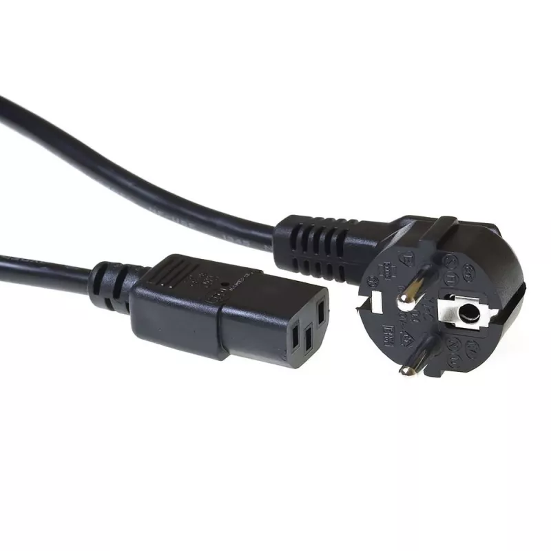 ACT Powercord toitejuhe CEE 7/7 isane (nurkne) - C13 must 0,2 m