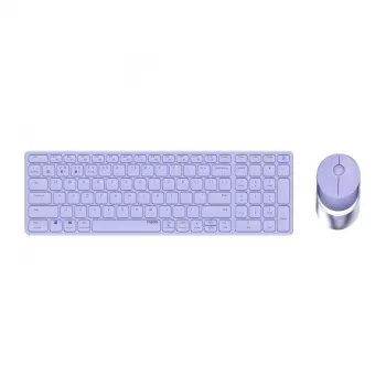 Rapoo 9750M klaviatuur hiirega juhtmevaba Bluetooth QWERTZ Saksa Lilla