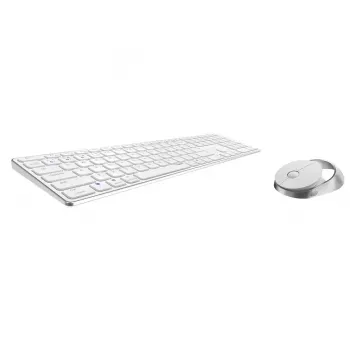 Rapoo 9850M klaviatuur ja hiir komplektis Home RF Wireless Bluetooth QWERTZ saksa valge