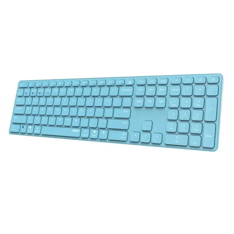 Rapoo E9800M klaviatuur Kodu RF-juhtmevaba Bluetooth QWERTZ Saksa Sinine