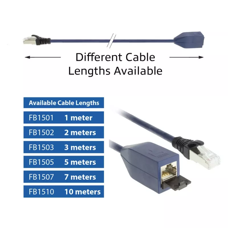 ACT sinine 7 meetrit LSZH SFTP CAT6A MPTL pikenduskaabel turvalukkudega RJ45-pistikutega