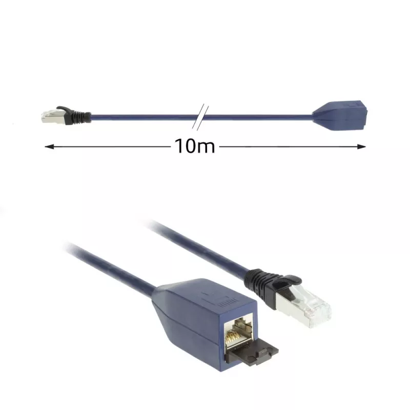 ACT sinine 10 meetrit LSZH SFTP CAT6A MPTL pikenduskaabel haardumisvastaste RJ45 pistikutega