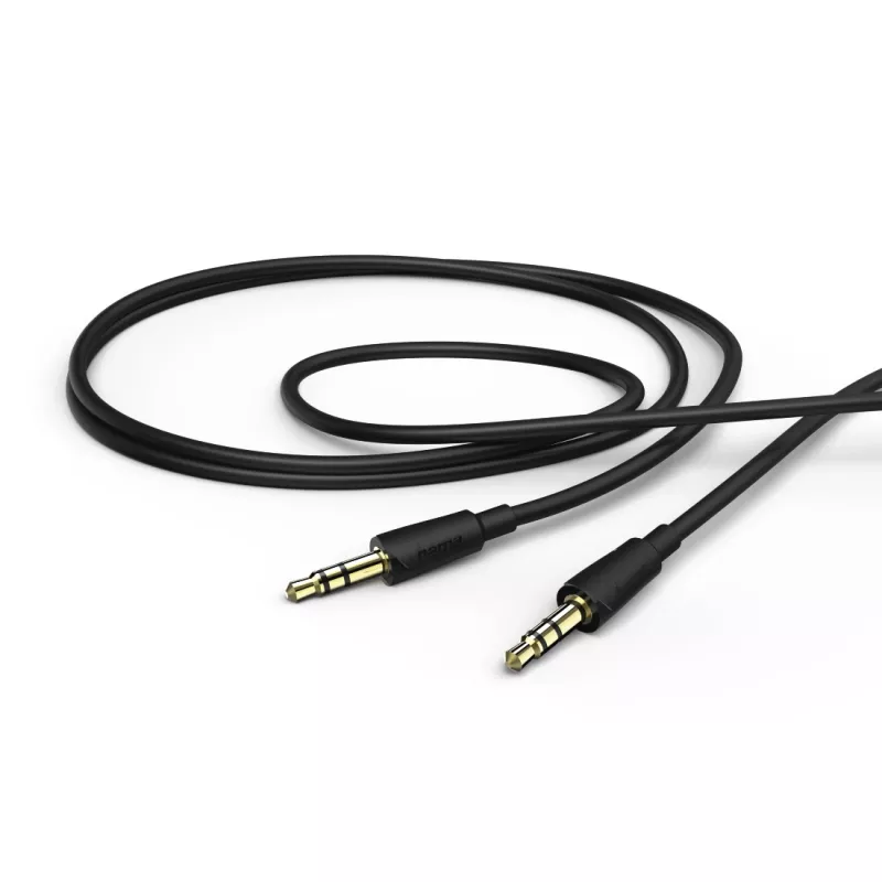 Audio kaabel Hama Flexi-õhuke 1.5m 3.5mm isane-isanele Must