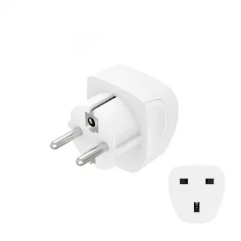 Hama 00223459 toitepistiku adapter Type E/F hübriid Type G (UK) Valge