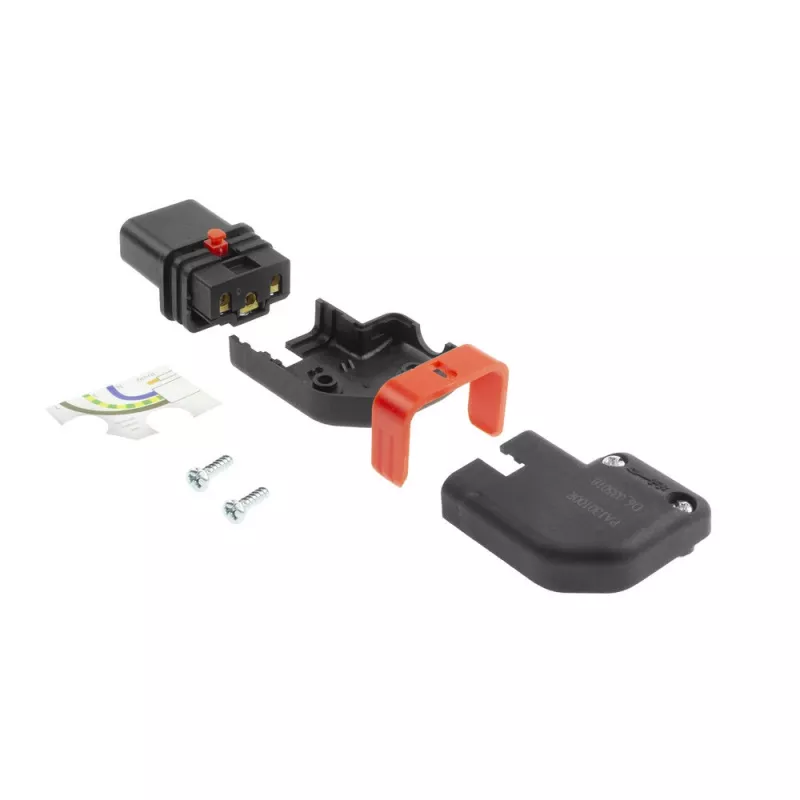 ACT C13 IEC Lock+ ümberjuhitav vasakule või paremale nurga all olev pistik must, PA130100RBK