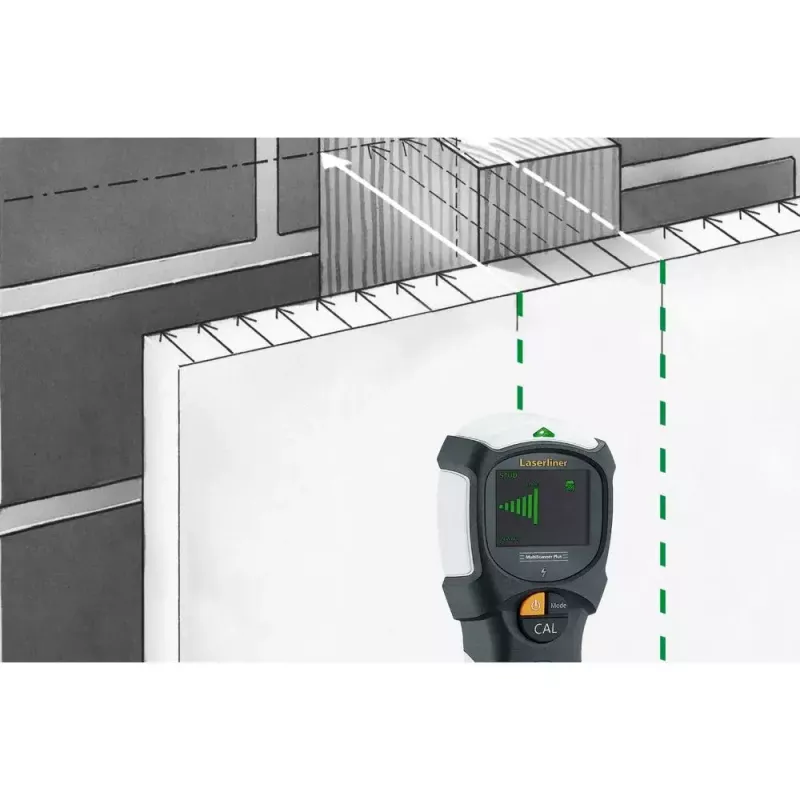 Laserliner MultiScanner Plus digitaalne mitmikdetektor Raudmetall Pinge all kaabel Metall Värviline metall Puit