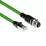 ACT Industrial 5,00 meetrit Andurikaabel M12A 8-kontaktiline emane RJ45 isasele, Ultraflex SF/UTP TPE kaabel, varjestatud