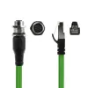 ACT Industrial 5,00 meetrit Andurikaabel M12A 8-kontaktiline emane RJ45 isasele, Ultraflex SF/UTP TPE kaabel, varjestatud