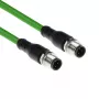 ACT Industrial 3.00 meetrit andurikaabel M12D 4-kontaktiline isane M12D 4-kontaktilisele isasele, Superflex Xtreme TPE kaabel, varjestatud