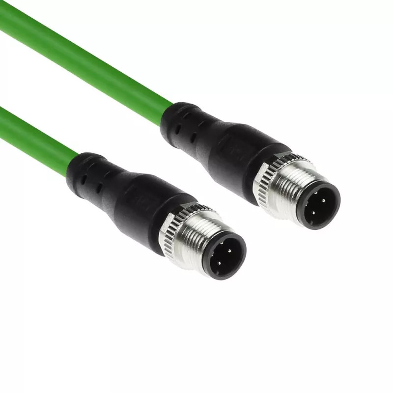 ACT Industrial 5,00 meetri pikkune andurikaabel M12D 4-kontaktiline isane M12D 4-kontaktilise isasega, Superflex Xtreme TPE-kaabel, varjestatud