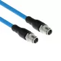 ACT Industrial 1,50 meetrit Andurikaabel M12X 8-kontaktiline isane M12X 8-kontaktilise isasele, Superflex SF/UTP TPE kaabel, varjestatud