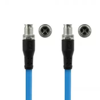 ACT Industrial 1,50 meetrit Andurikaabel M12X 8-kontaktiline isane M12X 8-kontaktilise isasele, Superflex SF/UTP TPE kaabel, varjestatud