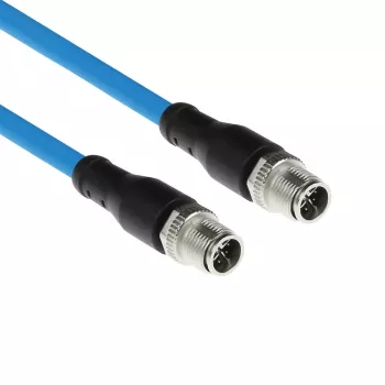 ACT tööstuslik 5.00 meetrit andurikaabel M12X 8-kontaktiline isane M12X 8-kontaktilise isasega, Superflex SF/UTP TPE kaabel, varjestatud