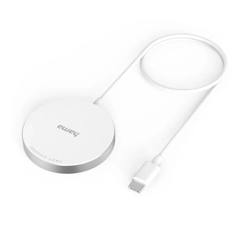 Hama MagCharge FC15 Mobiiltelefon, Nutitelefon Valge USB Juhtmevaba laadimine Kiirlaadimine Siseruumides