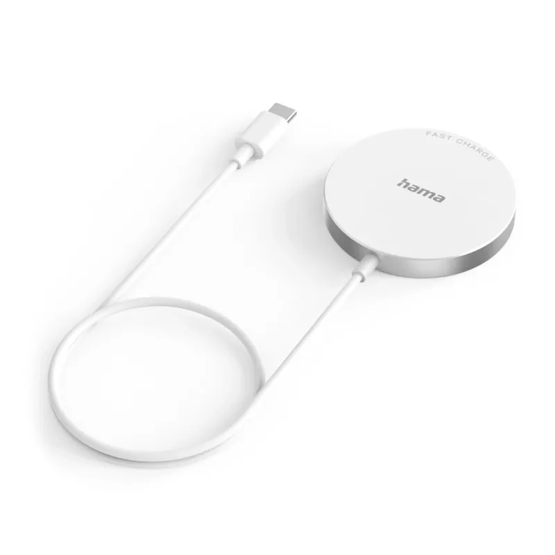 Hama MagCharge FC15 Mobiiltelefon, Nutitelefon Valge USB Juhtmevaba laadimine Kiirlaadimine Siseruumides
