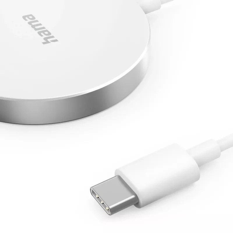 Hama MagCharge FC15 Mobiiltelefon, Nutitelefon Valge USB Juhtmevaba laadimine Kiirlaadimine Siseruumides
