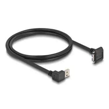 DeLOCK USB-kaabel USB Type-A-pistik 90° allapoole Micro-B isasele 1 m must