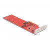 DeLOCK PCI Express x8 kaart kahele sisemisele NVMe M.2 Key M 110 mm bifurkatsiooniga madalprofiil
