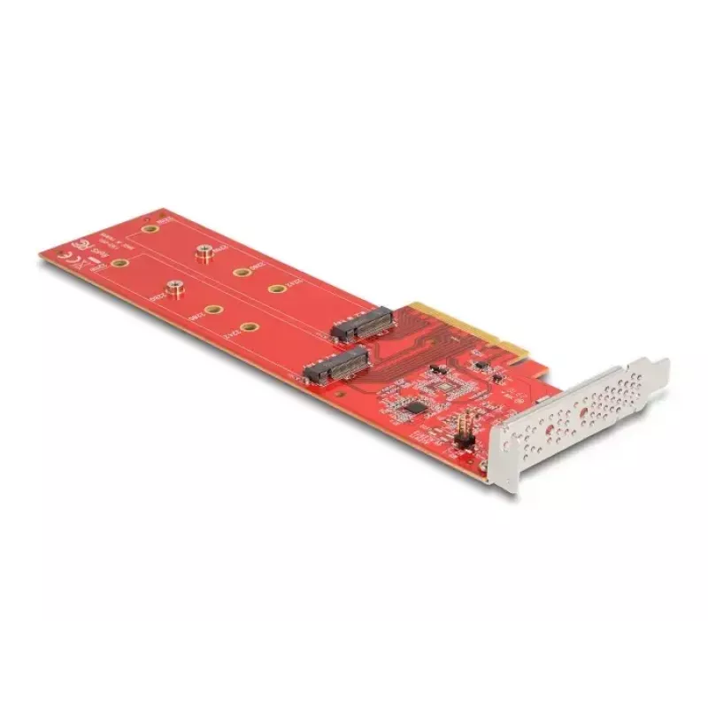 DeLOCK PCI Express x8 kaart kahele sisemisele NVMe M.2 Key M 110 mm bifurkatsiooniga madalprofiil