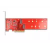 DeLOCK PCI Express x8 kaart kahele sisemisele NVMe M.2 Key M 110 mm bifurkatsiooniga madalprofiil