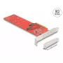 DeLOCK PCI Express x8 kaart kahele sisemisele NVMe M.2 Key M 110 mm bifurkatsiooniga madalprofiil