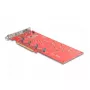 DeLOCK PCI Express x16 kaart 4-le sisemisele NVMe M.2 Key M 110 mm ümberlülitus