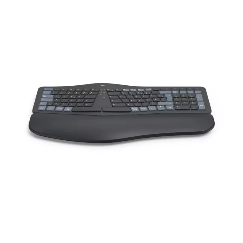 Hama WK-900 Ergo klaviatuur Kodu/Kontor RF traadita + Bluetooth QWERTZ German Must, Sinine, Tumehall