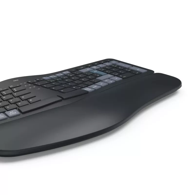 Hama WK-900 Ergo klaviatuur Kodu/Kontor RF traadita + Bluetooth QWERTZ German Must, Sinine, Tumehall