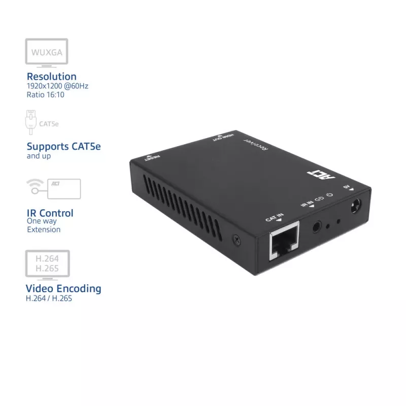 Vastuvõtja ACT AC7853 HDMI üle CATx — HDMI-signaali vastuvõtja üle Etherneti võrgu kuni 150 m