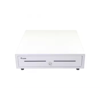 Kassaaparaadi sahtel EQUIP 351011, manuaalne/automaatne POS-sahtel, 4 rahatähtede / 8 mündipesaga, metall, valge, 420×405×110 mm