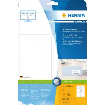 Aadressisildid Premium HERMA A4 99,1x33,8 mm 400 tk