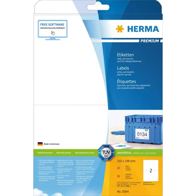 Isekleepuv printerisilt HERMA Labels Premium A4 5064