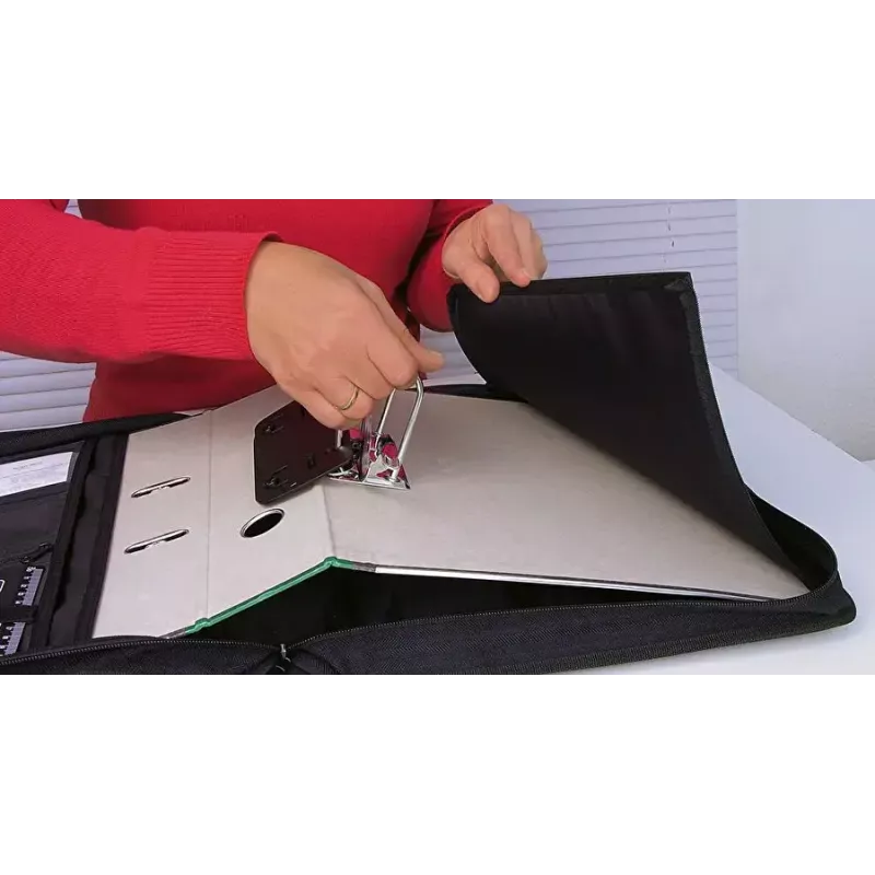 WEDO isiklik korraldaja 58 601 — plastist ja polüestrist A4 dokumendikaust visiitkaarditaskuga, must