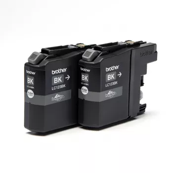 Brother LC123BK 2-pakk, Must, Pigmendipõhine tint, 1 tk, 600 lehekülge, 600 lehekülge, Mitmikpakend