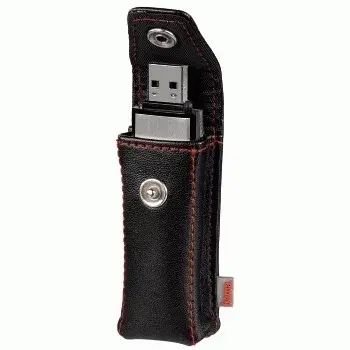 Hama USB-mälupulga ümbris “Fashion”, must USB-mälupulga ümbris Kunstnahk Must, Punane