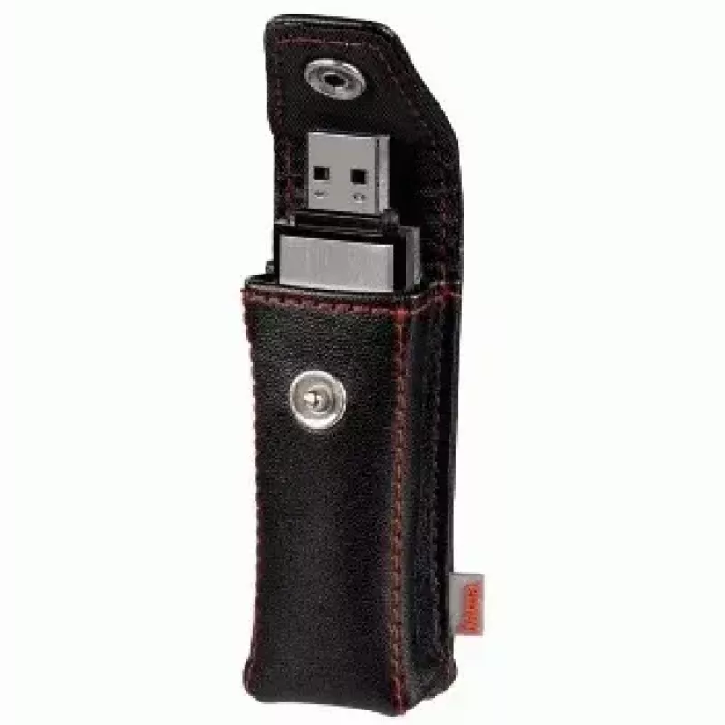 Hama USB-mälupulga ümbris “Fashion”, must USB-mälupulga ümbris Kunstnahk Must, Punane