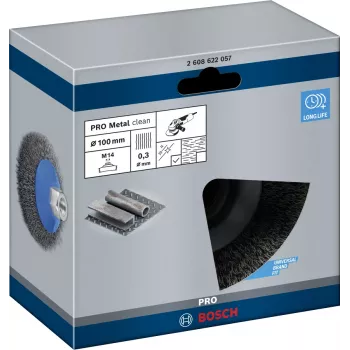 Eelpoleerimishari Bosch Clean for Metal Koonilised harjad Pressitud traat