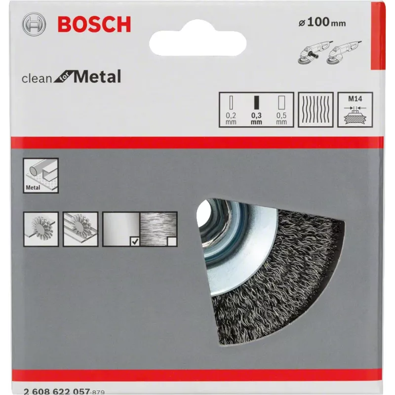 Eelpoleerimishari Bosch Clean for Metal Koonilised harjad Pressitud traat